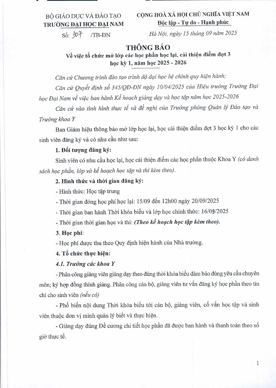 TB 307 Tổ chức mở lớp các học phần học lại, cải thiện điểm đợt 3 học kỳ I năm học 2025-2026_1_page-0001.jpg